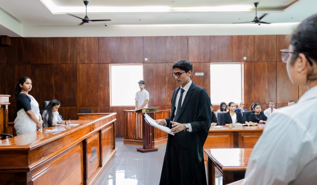 KIU law faculty moot court session — best law degree in Sri Lanka for arts stream students